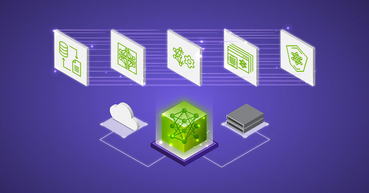 An image showing a visual representation of Nvidia's NeMo Vision and Language Assistant (NeVA). The image should depict the model processing both text and images and generating a response.